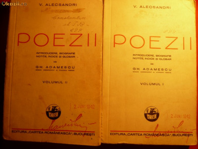 V. ALECSANDRI - POEZII - ed.1937 - VOL1 SI 2 foto