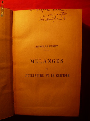 Alfred de Musset - Melanges de Litterature et de Critique -s.XIX foto