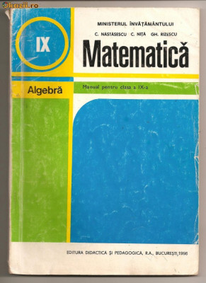 (L01) algebra ; manual pentru clasa a IX -a foto