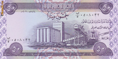 Bancnota Irak 50 Dinar 2003 - P90 UNC foto