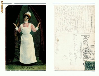 Felicitare veche 106 -circulata 1908 -SUA foto