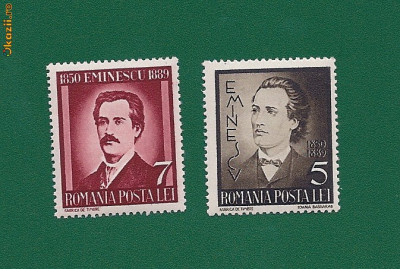 ROMANIA 1939 - 50 ANI DE LA MOARTEA LUI M. EMINESCU, MNH - LP 130 foto