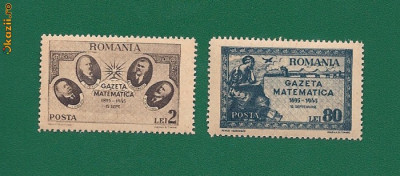 ROMANIA 1945 - GAZETA MATEMATICA, MNH - LP 180 foto