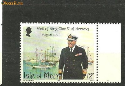 ISLE OF MAN 1980 - VAPOARE, UNIFORMA MILITARA, timbru MNH, R15 foto