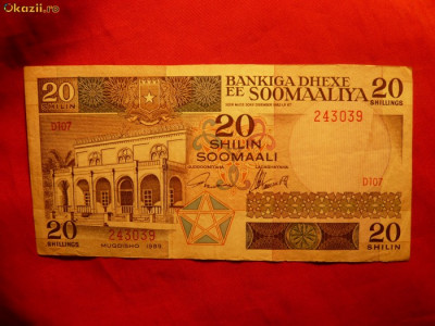 Bancnota 20 Silingi SOMALIA 1989 , cal.Buna-F.Buna foto