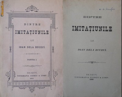Dintre imitatiunile lui Ioan dela Bucegi , Brasov , 1900 foto