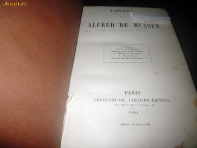 Contes - Alfred de Musset, Paris 1864 foto