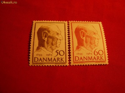 Serie- Aniversare 70 Ani a Regelui - 1969 DANEMARCA ,2 val. foto