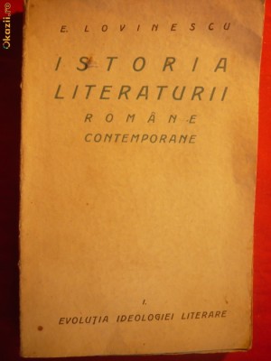 E. LOVINESCU - Ist. Lit. Rom. Contemp.vol 1 -Prima Ed.1926 foto