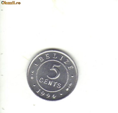bnk mnd Belize 5 centi 1994 unc foto