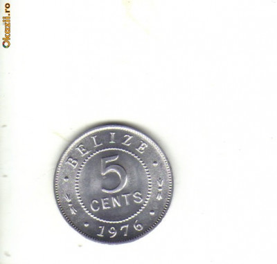 bnk mnd Belize 5 centi 1976 unc foto