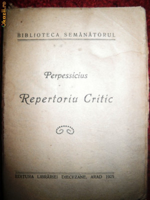 Perpessicius, Repertoriu Critic, Arad 1925 foto