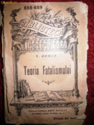 V Conta, Teoria Fatalismului, Biblioteca pentru toti foto