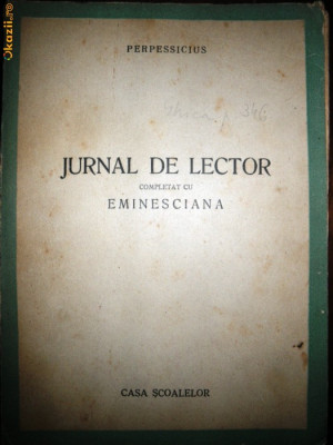 Perpessicius, Jurnal de lector, 1944 foto