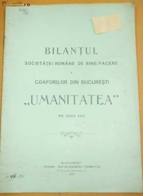 Bilant-Soc. Coaforilor-Bucuresti-1910 foto