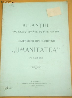 Bilant-Soc. Coaforilor-Bucuresti-1910 foto