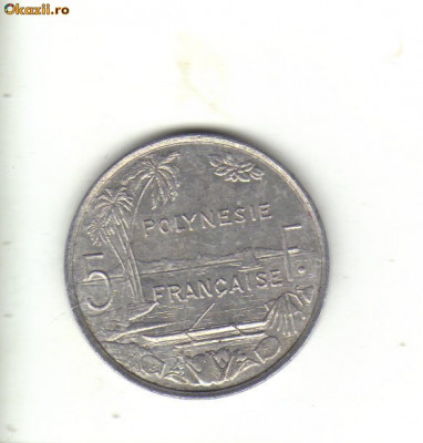 bnk mnd Polinezia Polinesia franceza 5 franci 2001 foto