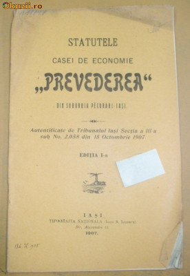 Statut-Casa Economie-PREVEDERA-Pacurari-Iasi-1907 foto