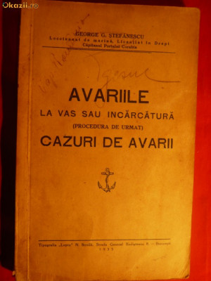 Suvenir de pe VASUL ROMANIA - Cazuri de Avarie - 1933 foto