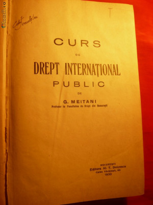 G.MEITANI - Curs de Drept International Public - 1930 foto