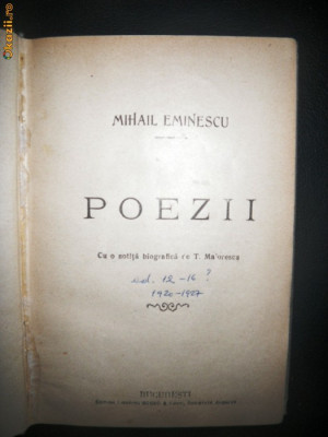Mihai Eminescu, Poezii, editia 12-16? 1920-1927 foto