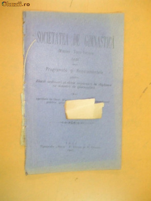 Program si regulament Soc. gimnastica Iasi 1902 foto