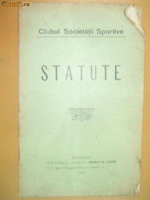 Statut Clubul Soc. sportive Bucuresti 1907 foto