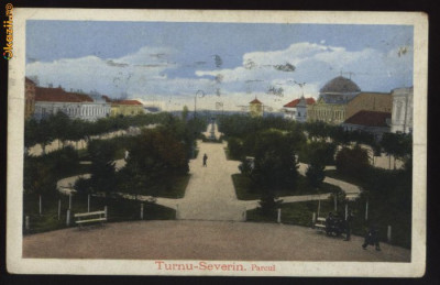 Turnu Severin , parcul , circulata , 1916 , supratipar foto
