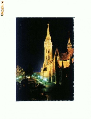 CP179-73 Budapest. Matyas-templom(Ungaria) -circulata 1977 foto