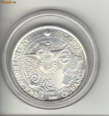 bnk mnd Portugalia 1000 escudos 1998 unc , argint foto