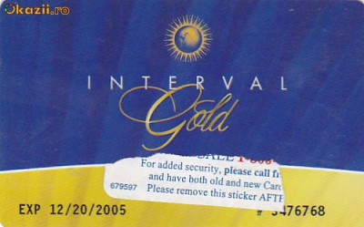 Card plastic Interval Gold SUA foto