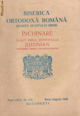 Inchinare lui Justinian noul Patriarh al Bisericii Romane (1948) foto