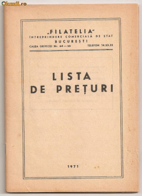 (C152) LISTA DE PRETURI 1971, FILATELIA foto