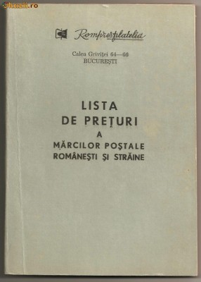 (C156) LISTA DE PRETURI 1986, ROMPRESFILATELIA foto