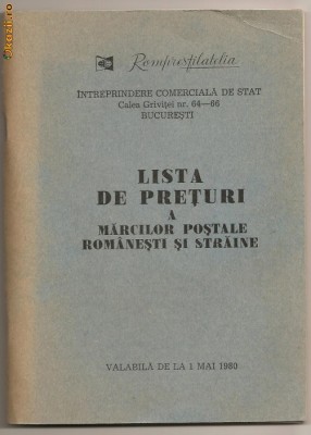 (C154) LISTA DE PRETURI 1980, ROMPRESFILATELIA foto