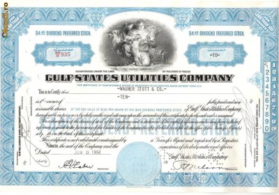 320 Actiuni -GULF STATES UTILITIES COMPANY-seria NP/O 935 foto