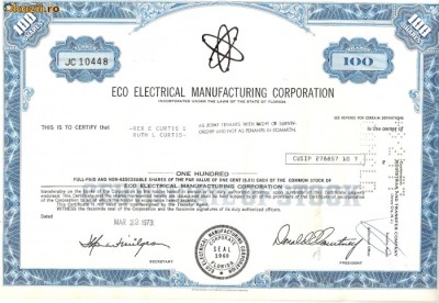 326 Actiuni -ECO ELECTRICAL MANUFACTURING CORPORATION foto