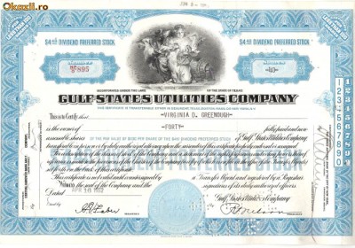 317 Actiuni -GULF STATES UTILITIES COMPANY-seria NP/O 895 foto