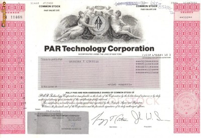 276 Actiuni -PAR Technology Corporation -seria N 11468 foto