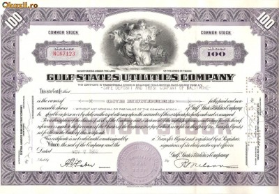360 Actiuni -GULF STATES UTILITIES COMPANY-seria NC67123 foto