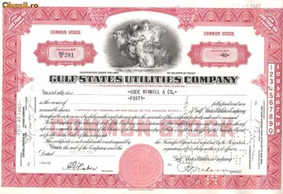 365 Actiuni -GULF STATES UTILITIES COMPANY-seria NC/O281 foto