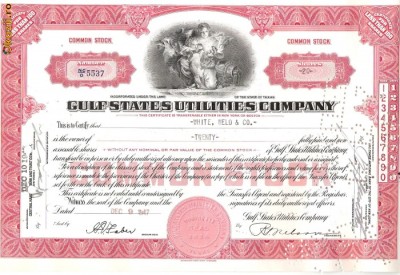 367 Actiuni -GULF STATES UTILITIES COMPANY-seria NC/O5537 foto