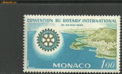 Monaco 1967 - ROTARY INTERNATIONAL, timbru nestampilat, B3 foto