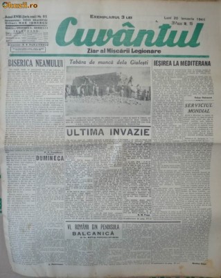 Cuvantul, ziar al miscarii legionare, 20 ianuarie 1941, 2 foto