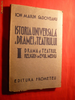 I.Marin Sadoveanu - Drama si Teatrul Religios in Ev Mediu1942 foto