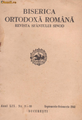 Revista Biserica Ortodoxa Romana - nr.9-10/1941 foto