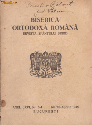 Revista Biserica Ortodoxa Romana - nr.3-4/1948 foto