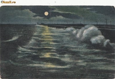 B14813 Constanta Digul si marea agitata necirculata foto