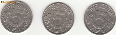 LOT 3 MONEDE 5 LEI 1992,1993,1995 - MKB 023 foto