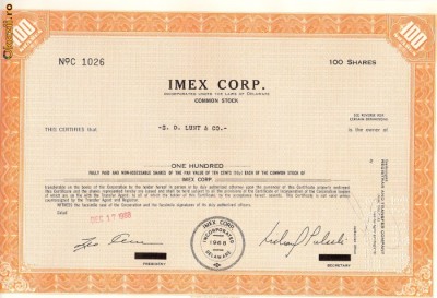 647 Actiuni -IMEX CORP. -seria C 1026 foto